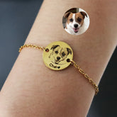 Custom Pet Portrait Bracelet – Engraved Dog & Cat Memorial Jewelry