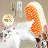 3-in-1 Steam Massage Pet Brush – Rechargeable Cat & Dog Grooming Comb