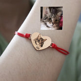 Custom Heart Pet Portrait Bracelet – Personalized Dog & Cat Photo Jewelry