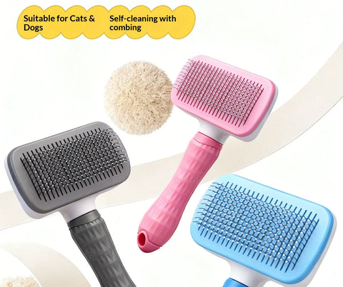 Self-Cleaning Slicker Brush – Deshedding Comb for Long & Short Hair