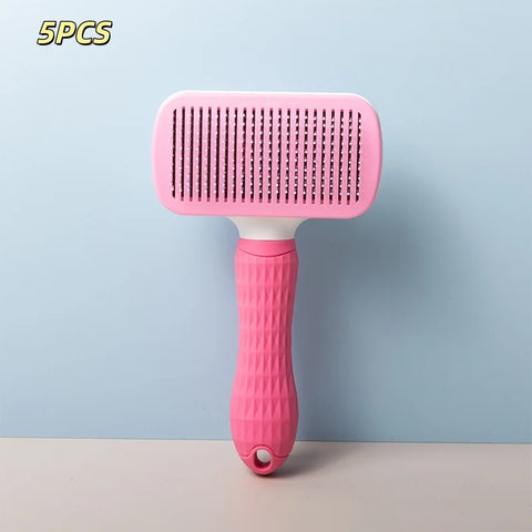 Compact Self-Cleaning Pet Brush – Portable Hair Remover for Dogs & Cats