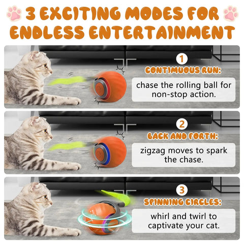 Speedy Tail 2.0 Interactive Cat Toy – USB Rechargeable Motion Ball
