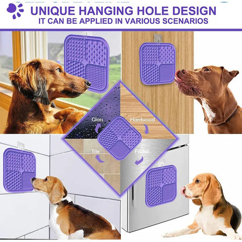 4-in-1 Pet Licking Mat – Suction Cup Slow Feeder for Dogs & Cats