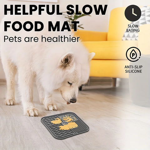 Silicone Slow Feeder Lick Mat – Non-Slip Pet Placemat for Dogs & Cats