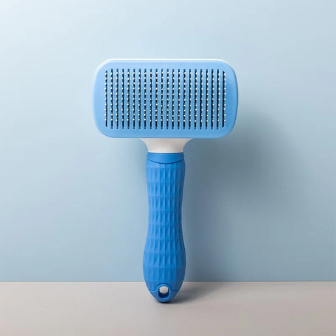 Compact Self-Cleaning Pet Brush – Portable Hair Remover for Dogs & Cats