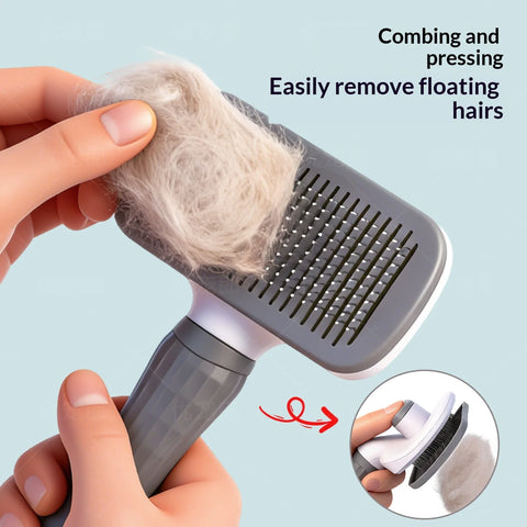Self-Cleaning Slicker Brush – Deshedding Comb for Long & Short Hair