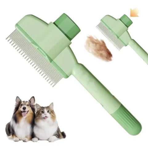 One-Button Self-Cleaning Pet Comb – Hair Remover for Cats & Dogs