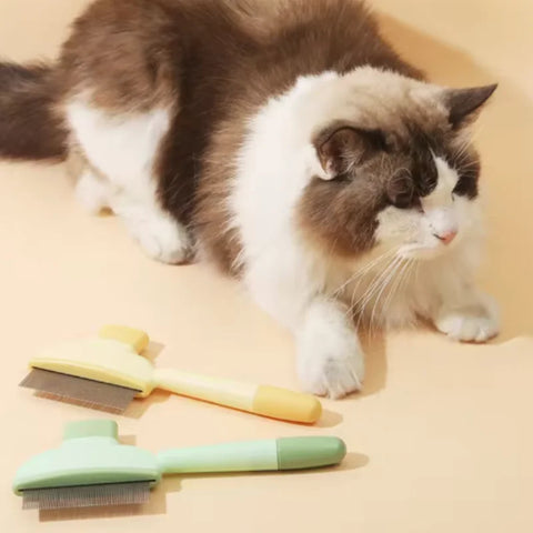 One-Button Self-Cleaning Pet Comb – Hair Remover for Cats & Dogs