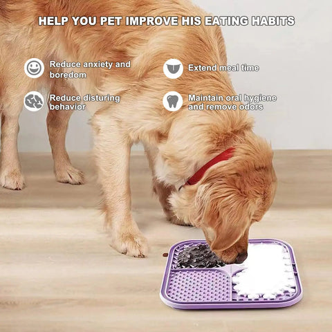 4-in-1 Pet Licking Mat – Suction Cup Slow Feeder for Dogs & Cats