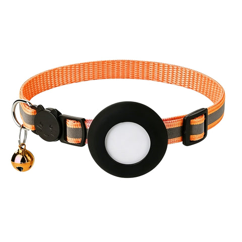 AirTag Cat Collar – Reflective Breakaway Safety Collar with Bell