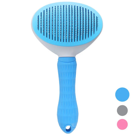 Compact Self-Cleaning Pet Brush – Portable Hair Remover for Dogs & Cats