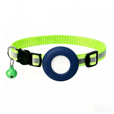 AirTag Cat Collar – Reflective Breakaway Safety Collar with Bell