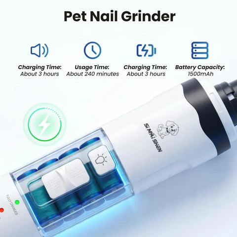 Rechargeable Electric Pet Nail Grinder – USB Cat & Dog Nail Trimmer