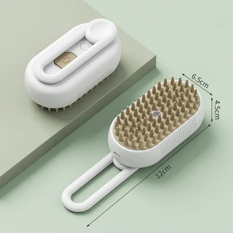 3-in-1 Steam Massage Pet Brush – Rechargeable Cat & Dog Grooming Comb