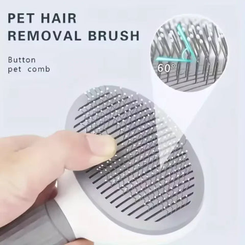 Compact Self-Cleaning Pet Brush – Portable Hair Remover for Dogs & Cats