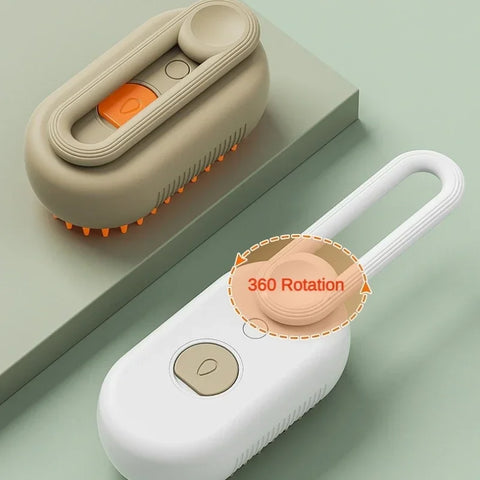 3-in-1 Steam Massage Pet Brush – Rechargeable Cat & Dog Grooming Comb