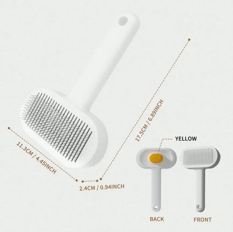 Self-Cleaning Slicker Brush – Anti-Scratch Detangling Grooming Comb