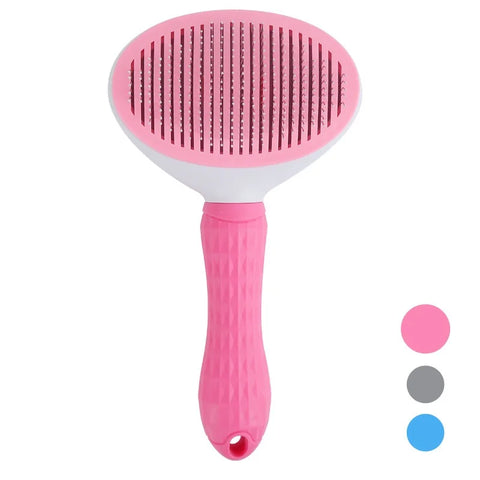 Compact Self-Cleaning Pet Brush – Portable Hair Remover for Dogs & Cats