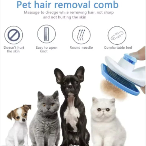 Compact Self-Cleaning Pet Brush – Portable Hair Remover for Dogs & Cats