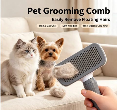 Self-Cleaning Slicker Brush – Deshedding Comb for Long & Short Hair