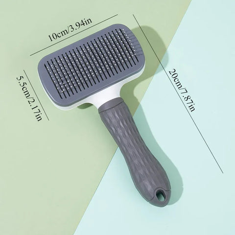 Dual-Use Pet Grooming Brush – Self-Cleaning Slicker Comb for Dogs & Cats