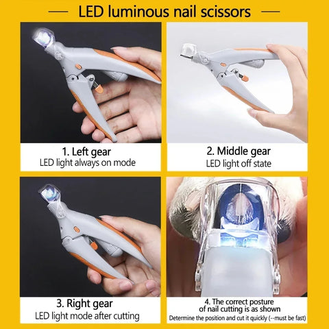 Professional LED Light Pet Nail Clippers – Safe Cat & Dog Nail Trimmer