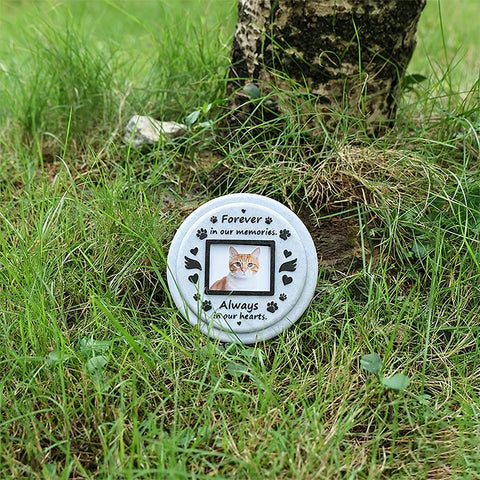 Paw Print Pet Memorial Frame – Personalized Photo Tombstone Keepsake