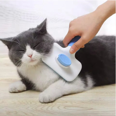 Compact Self-Cleaning Pet Brush – Portable Hair Remover for Dogs & Cats