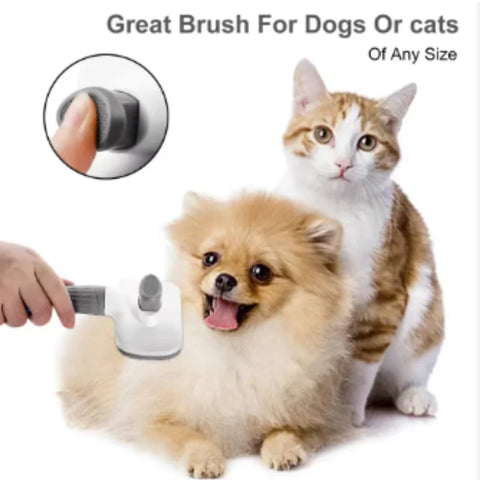 Compact Self-Cleaning Pet Brush – Portable Hair Remover for Dogs & Cats
