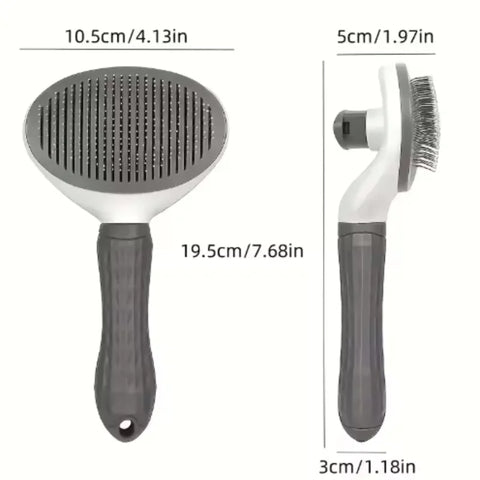 Compact Self-Cleaning Pet Brush – Portable Hair Remover for Dogs & Cats