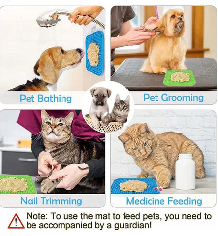 4-in-1 Pet Licking Mat – Suction Cup Slow Feeder for Dogs & Cats