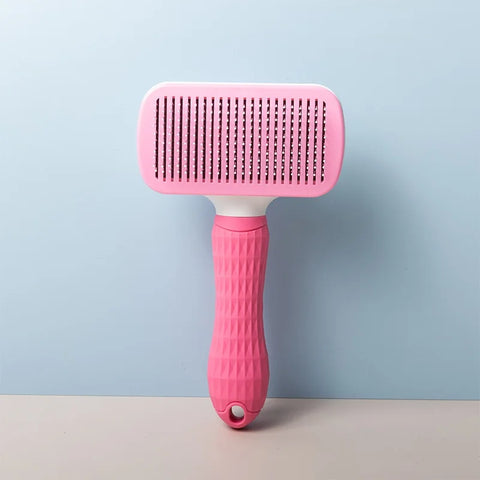 Compact Self-Cleaning Pet Brush – Portable Hair Remover for Dogs & Cats