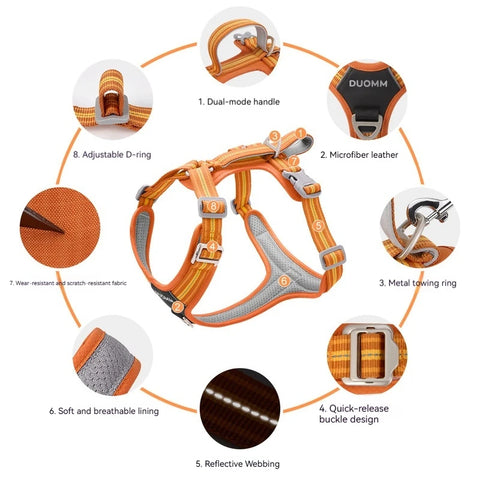 Anti-Pull Dog Harness & Leash Set – Reflective No-Pull Walking Harness