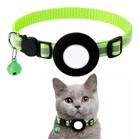 AirTag Cat Collar – Reflective Breakaway Safety Collar with Bell