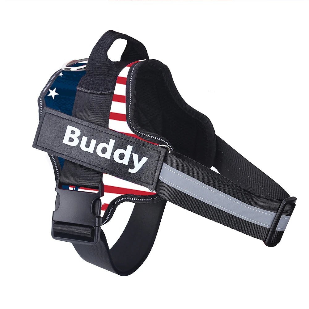 Personalized No-Pull Dog Harness – Reflective Breathable Vest with Custom Patch