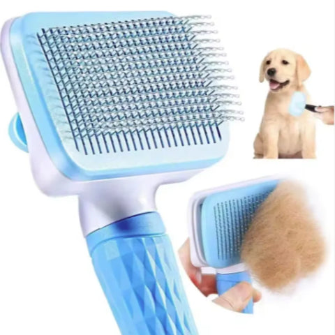 Compact Self-Cleaning Pet Brush – Portable Hair Remover for Dogs & Cats
