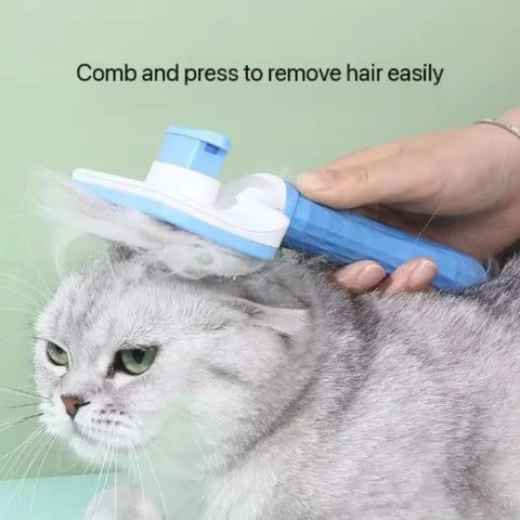 Compact Self-Cleaning Pet Brush – Portable Hair Remover for Dogs & Cats