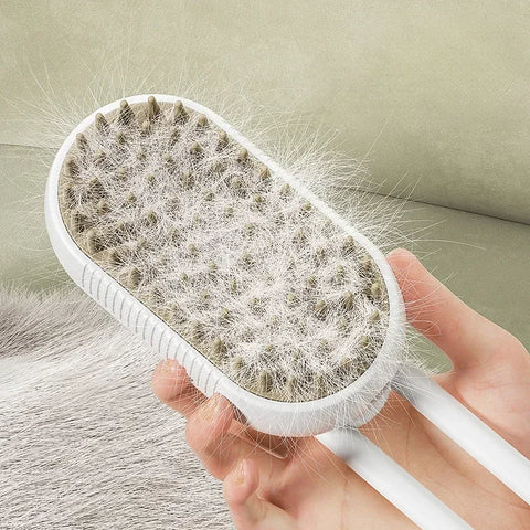3-in-1 Steam Massage Pet Brush – Rechargeable Cat & Dog Grooming Comb