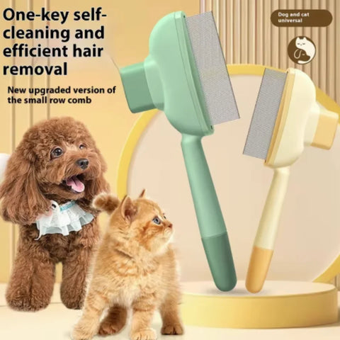 One-Button Self-Cleaning Pet Comb – Hair Remover for Cats & Dogs