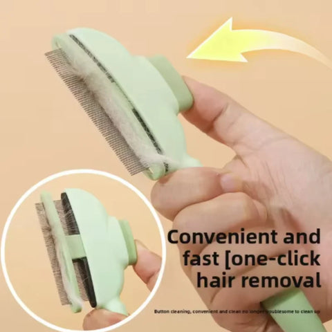 One-Button Self-Cleaning Pet Comb – Hair Remover for Cats & Dogs