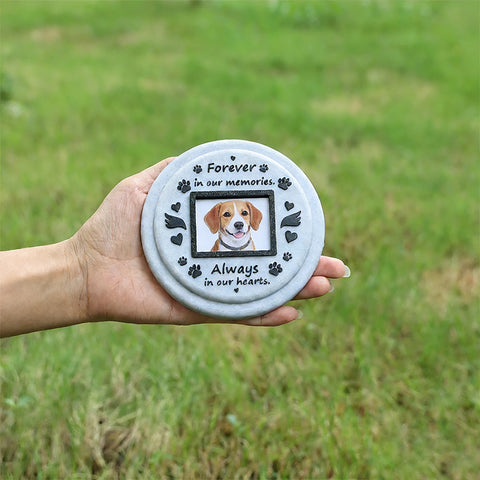 Paw Print Pet Memorial Frame – Personalized Photo Tombstone Keepsake