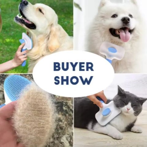 Compact Self-Cleaning Pet Brush – Portable Hair Remover for Dogs & Cats
