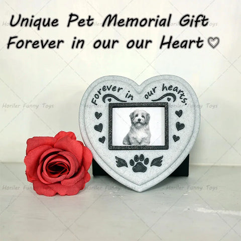 Paw Print Pet Memorial Frame – Personalized Photo Tombstone Keepsake
