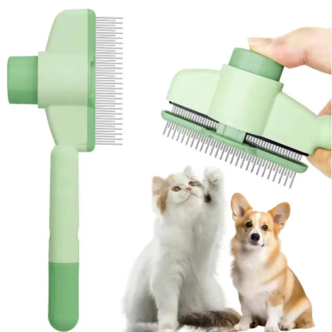 One-Button Self-Cleaning Pet Comb – Hair Remover for Cats & Dogs