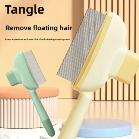 One-Button Self-Cleaning Pet Comb – Hair Remover for Cats & Dogs