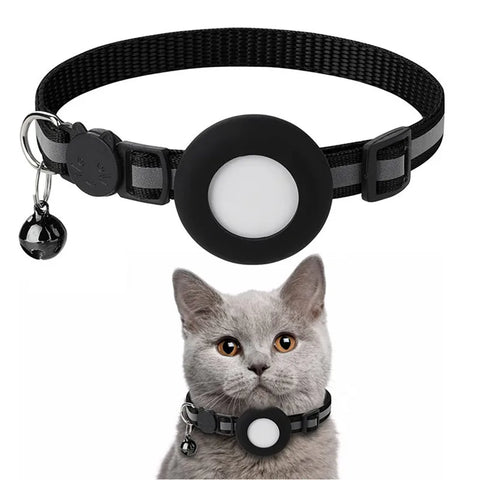 AirTag Cat Collar – Reflective Breakaway Safety Collar with Bell