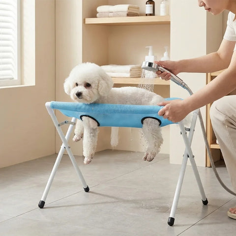 Cat Dog Bathing Rack Quick Dry Mesh Pet Grooming Hammock Anti-scratch Cat Nail Clipping Holder Dogs Cats Grooming Supplies