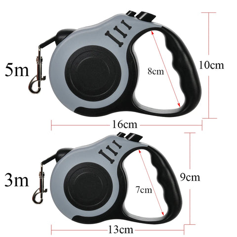 Retractable Dog Leash 3m/5m – Strong Nylon Automatic Pet Lead