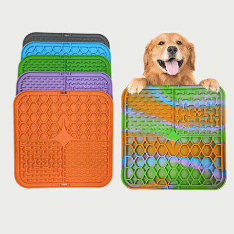 Pet Lick Mat for Dogs – Silicone Slow Feeder & Bath Distraction Mat