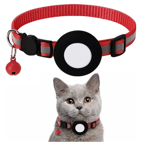 AirTag Cat Collar – Reflective Breakaway Safety Collar with Bell
